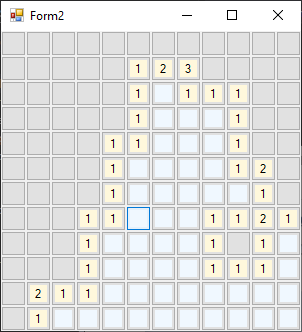 Minesweeper board revealed